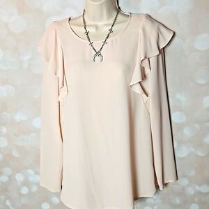 Kut From The Kloth | Blush Pink Ruffled Blouse